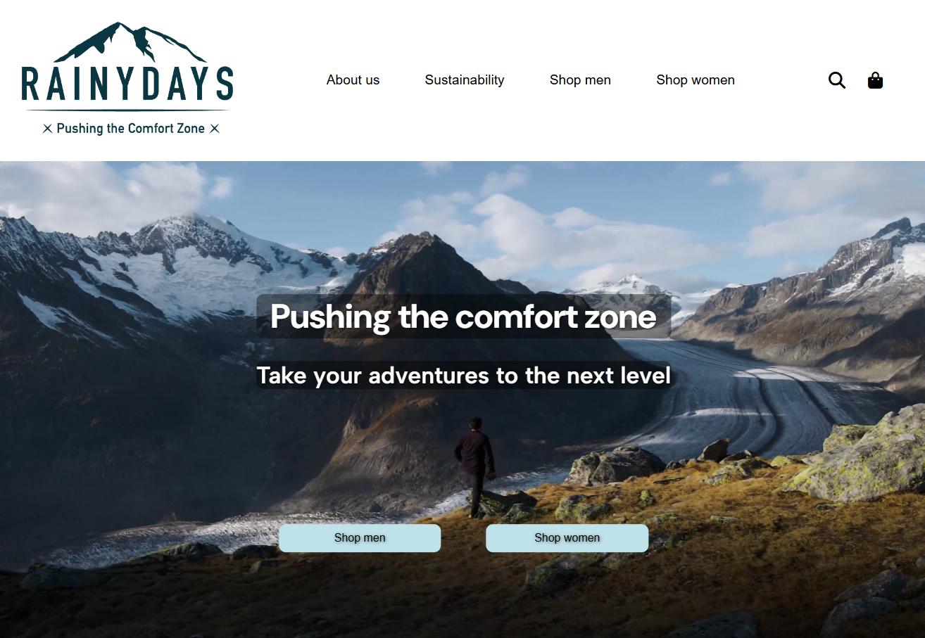 thumbnail image of the RainyDays website homepage